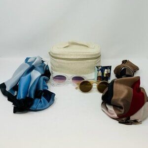 6 pc set-Includes scarves, sunglasses, cosm case & Estee Lauder Adv Night Repair